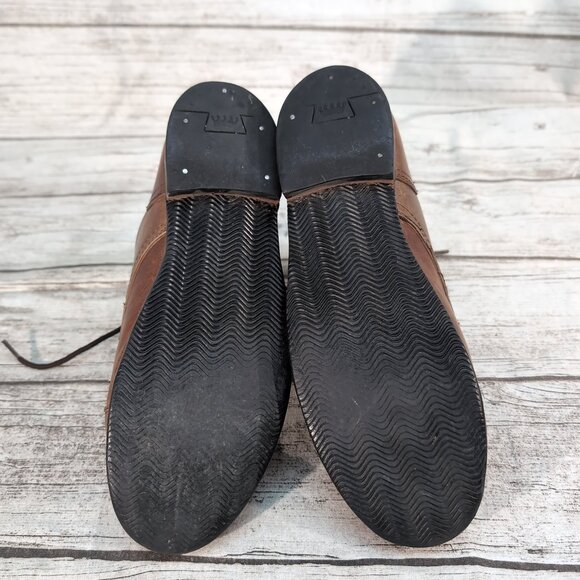 Vintage Brown Leather Lace-Up Cap Toe Boots – Men’s EU 42 Handmade Style - Picture 8 of 9